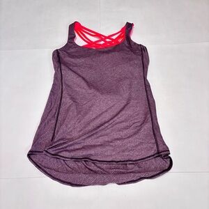 Lululemon Wild Tank Heathered Back Cherry/Electric coral size 6